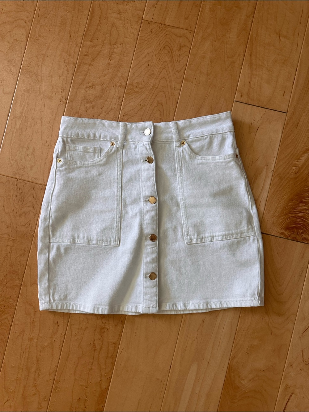 Michael Kors Size 6 - White Denim Skirt (High-Rise)